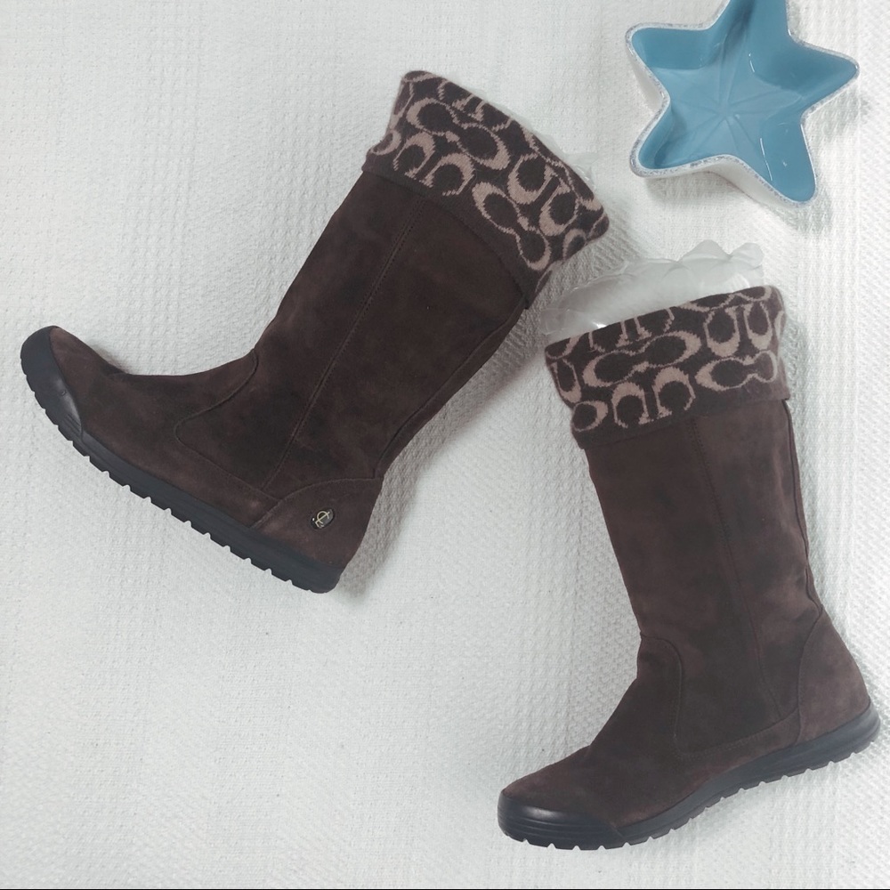 Coach | NWOT Tatum Suede Logo Boots 8.5 - Picture 3 of 8